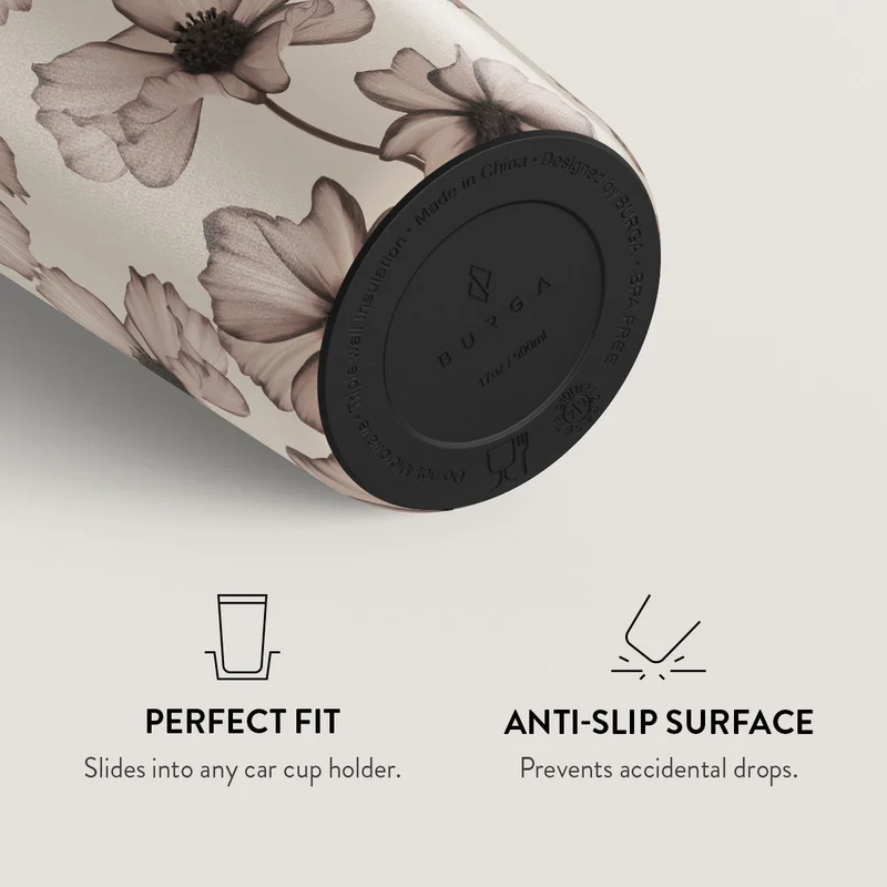 Burga  Burga Barely Yours 700ml Travel Mug Flap & Straw Set Lid Combo – BPA-Free Stainless Steel, Triple-Layer Insulated, Leak-Resistant, Premium Printed Design – Hot & Cold Drinks  | Best Price UAE